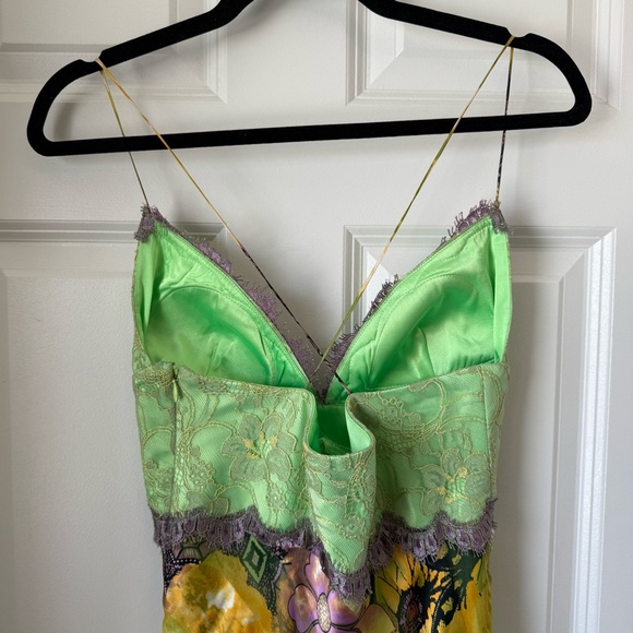 NWT Mary L Couture Maxi Dress Womens 6 Floral Silk Y2K Babydoll Mermaid Prom - Picture 5 of 16